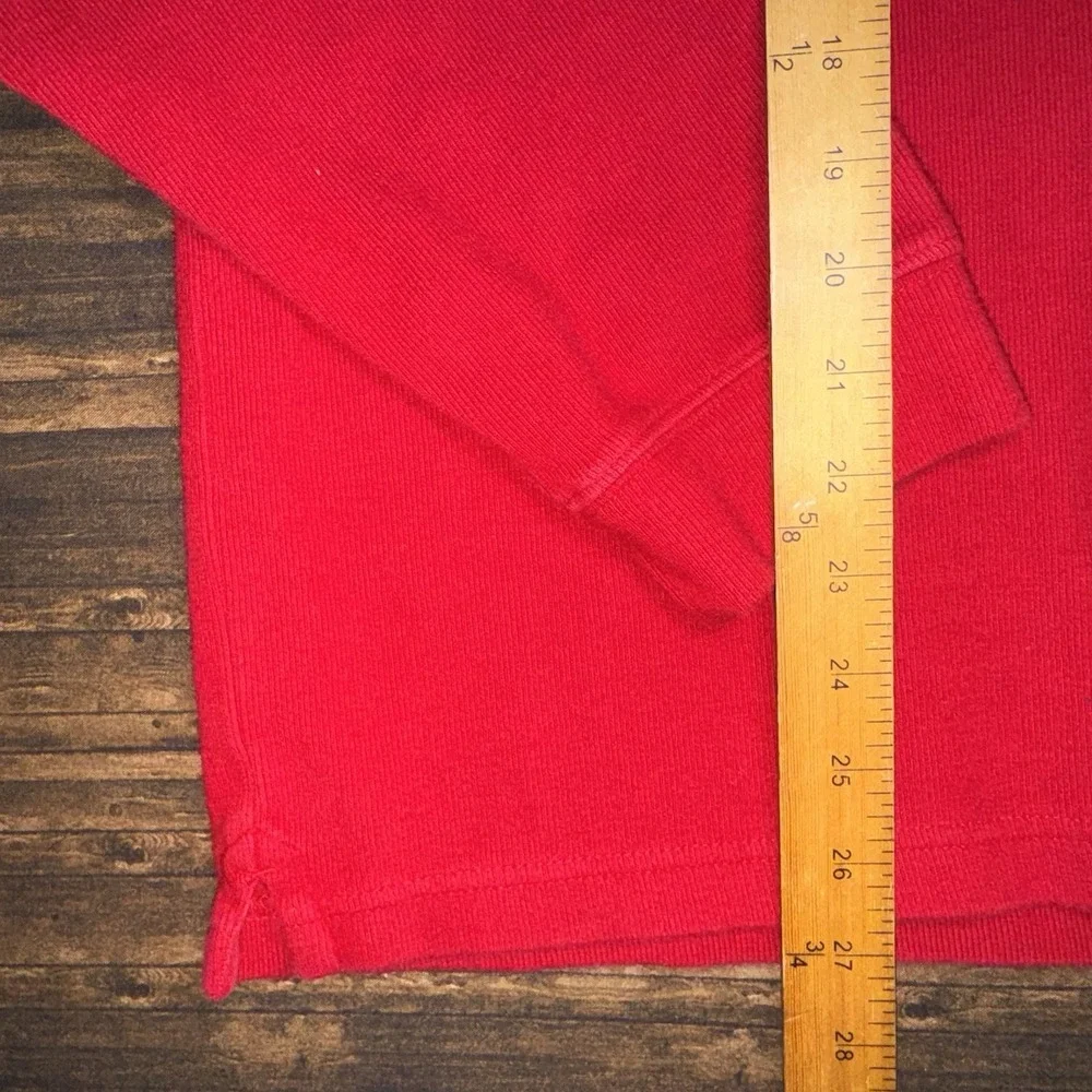 Chaps 1/4 Zip Pullover Men L Red Sweatshirt Long Sleeve VC200162